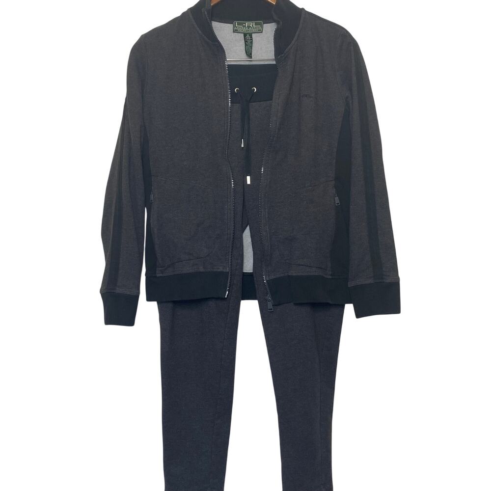 Lauren Active Ralph Lauren Jogger Set • Jacket M • Pants S • Dark Gray/Black